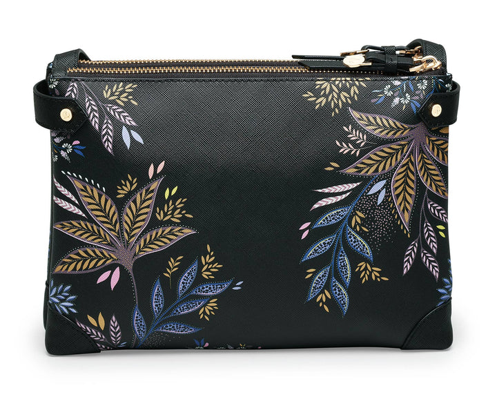 Sara Miller Zip Crossbody Black Botanic