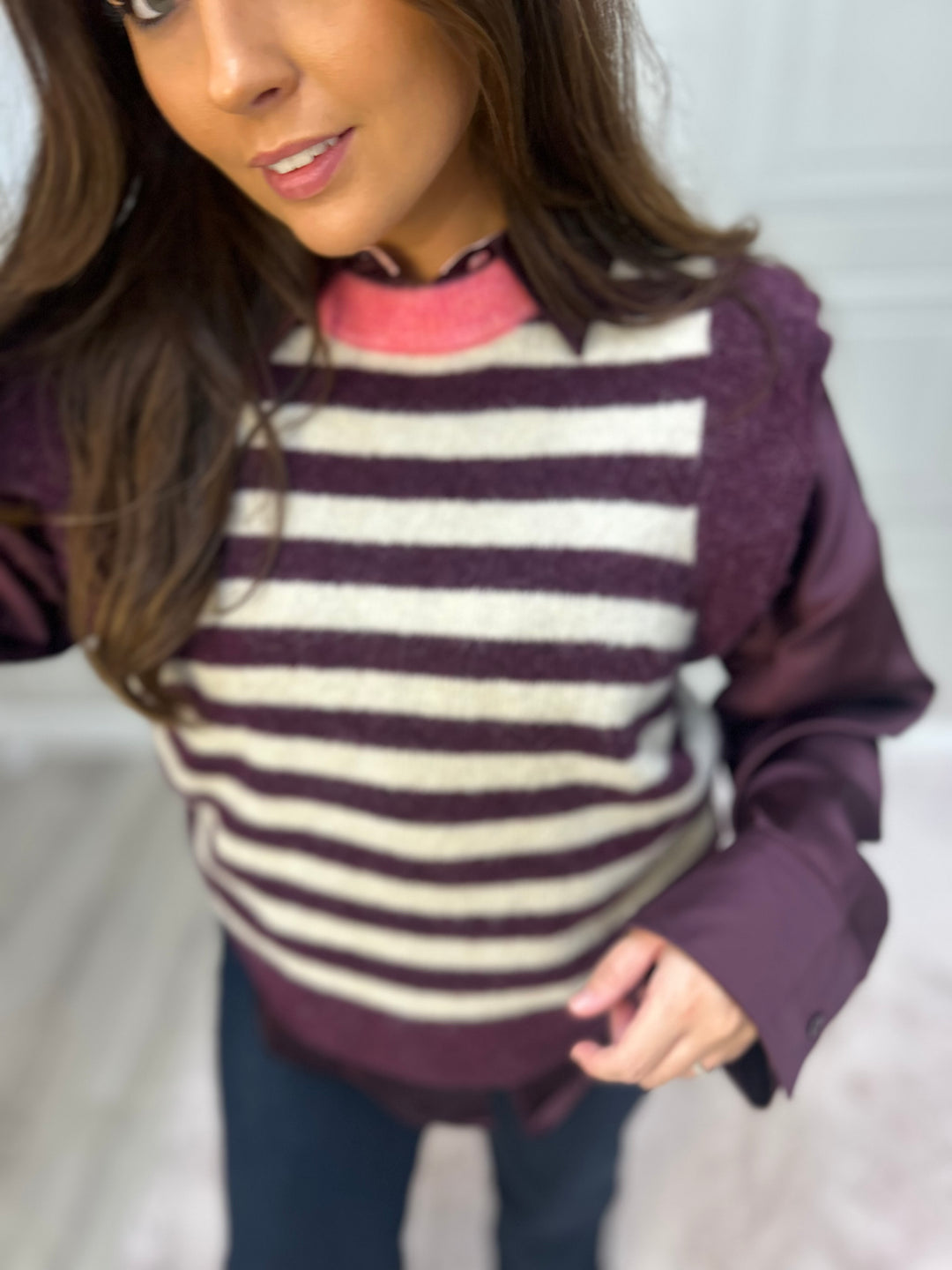 Numph Nuciara Riette Stripe Vest Wine Tasting