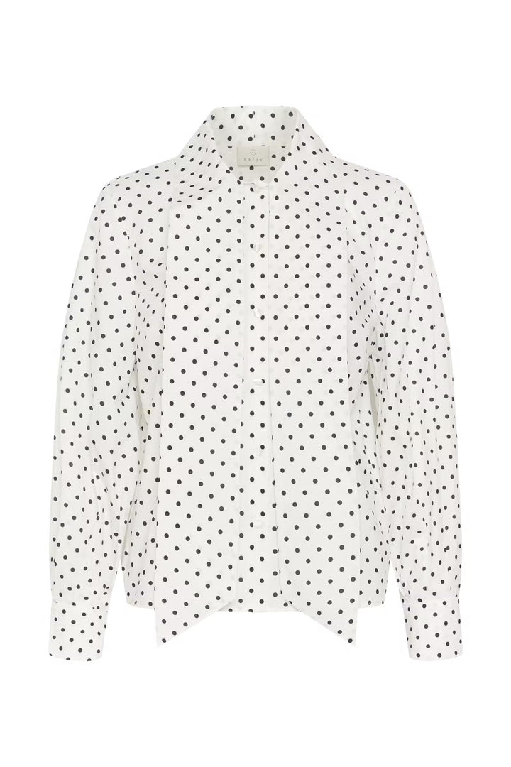Kaffe Kamilly Shirt | White With Black Polka Dot