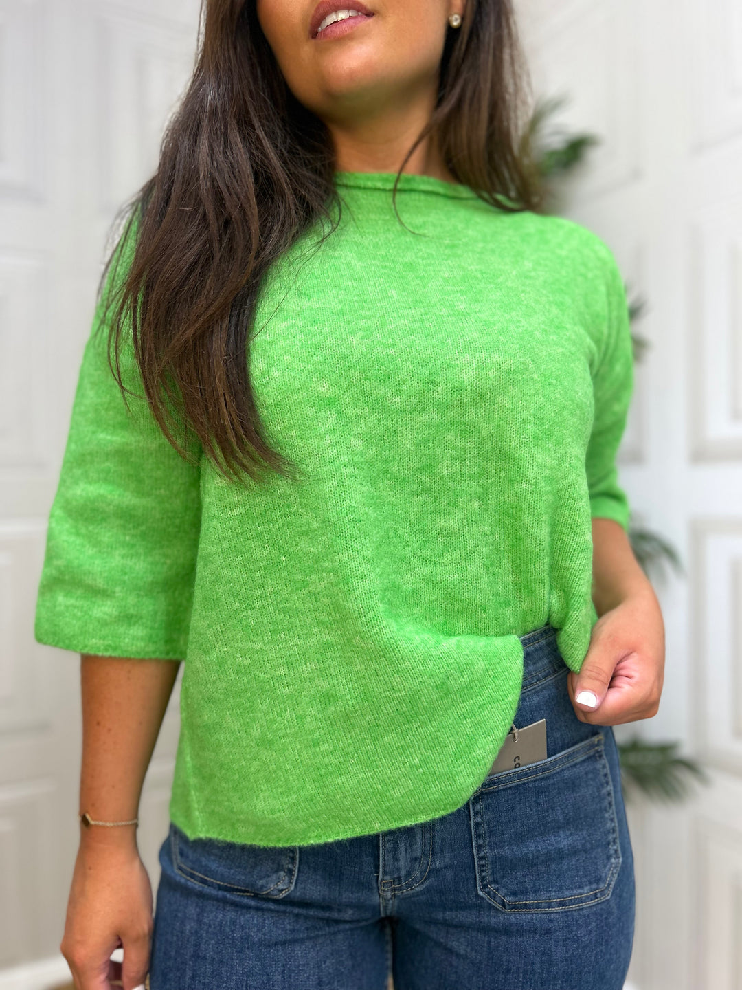 Numph Nurirtte Pleat Pullover Poison Green