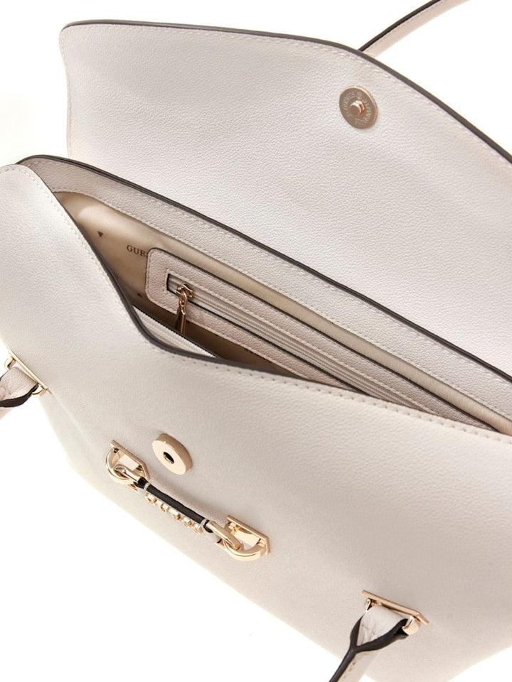 Guess Sophia Shoulder Satchel Handbag | Offwhite