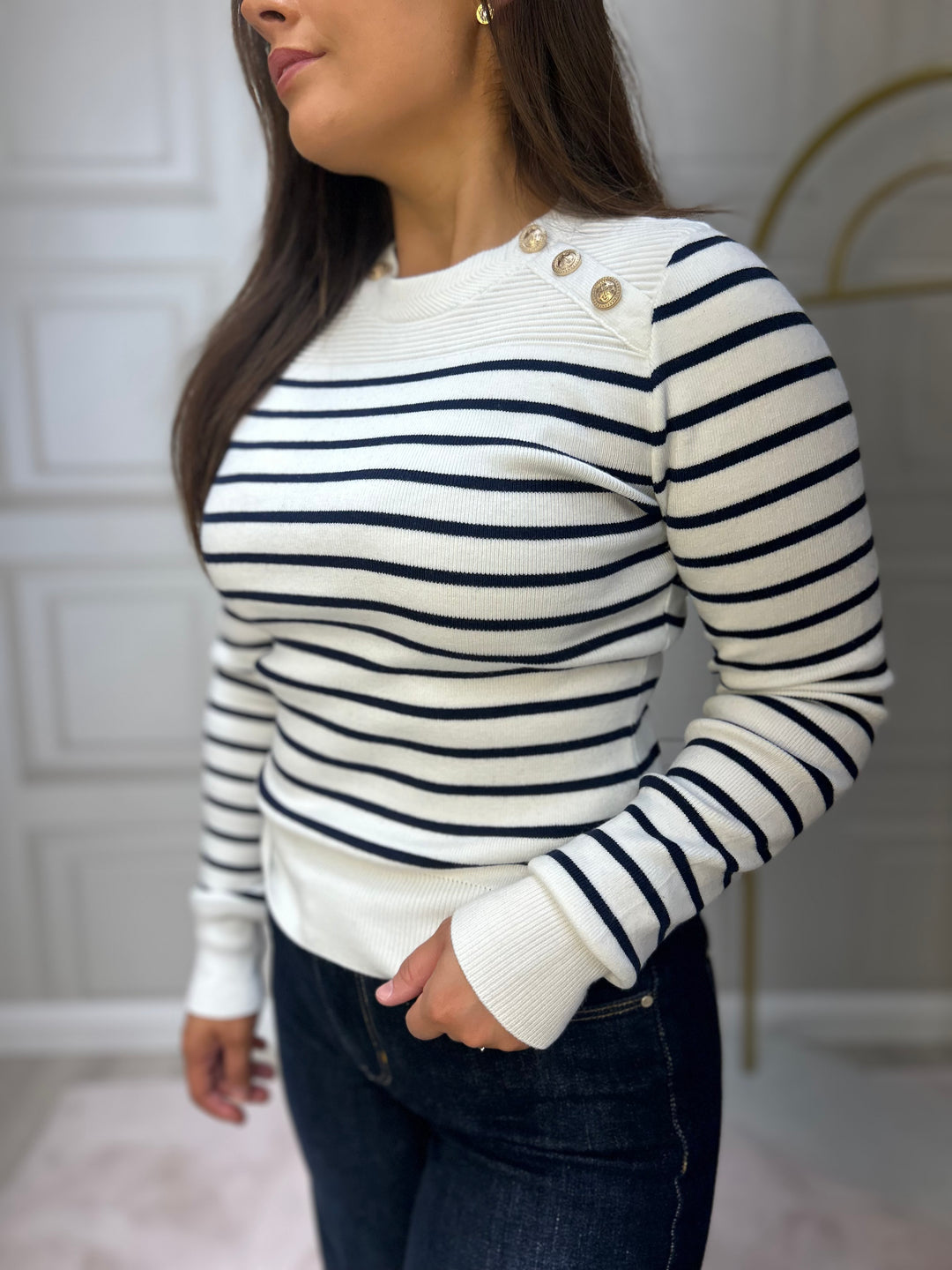 Guess Helen Navy/White Sweater
