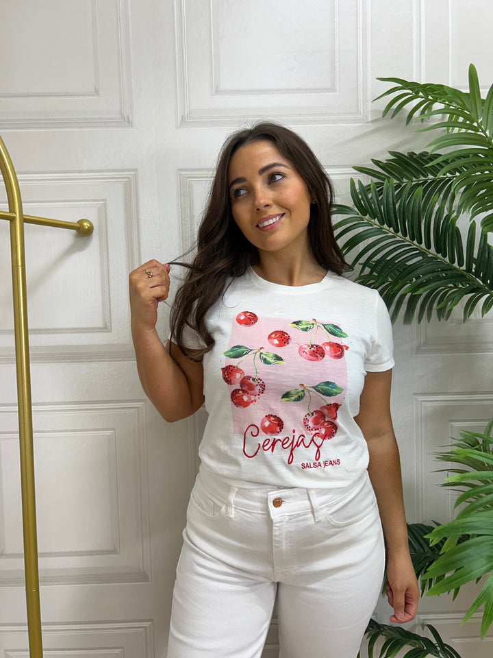 Salsa Cherry Fruit T-Shirt White
