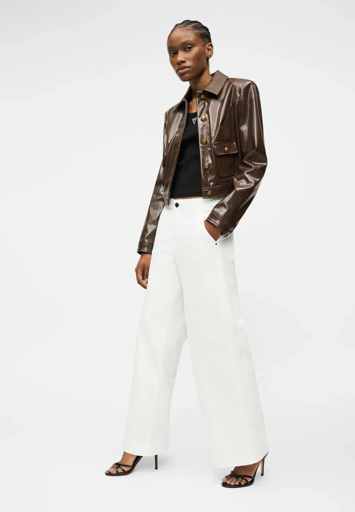 Guess Zoya White Wide Leg Cropped Jean