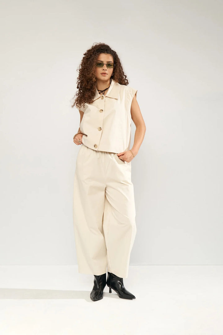 Numph Nusunna Cropped Pants | Whitecap Gray