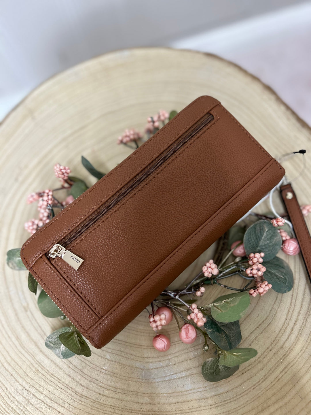 Guess Gregoria large Zip Round Cognac Purse