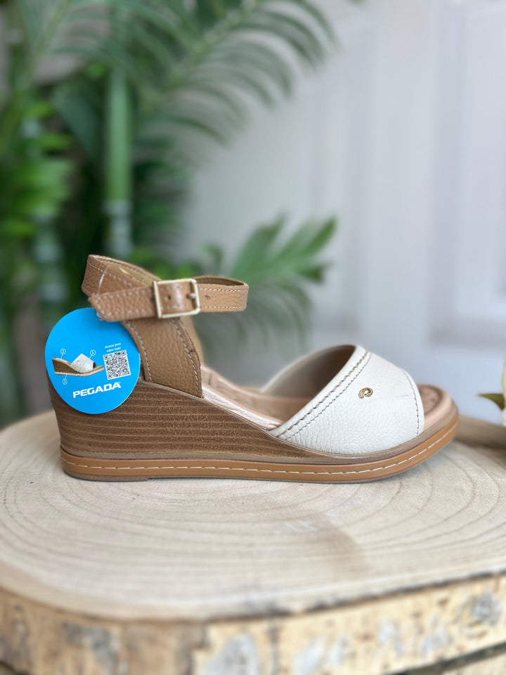 Pegada Burnished Linho/Caramelo Wedged Sandal | 233952