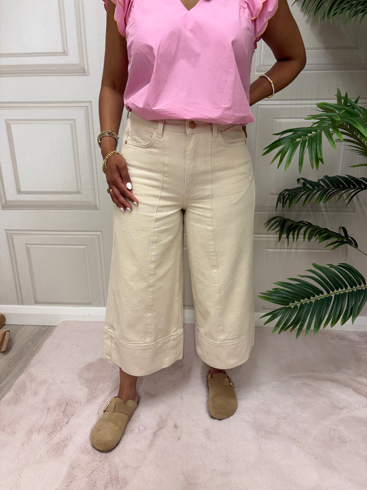 Numph Nubrooklyn High Rise Culotte Jeans