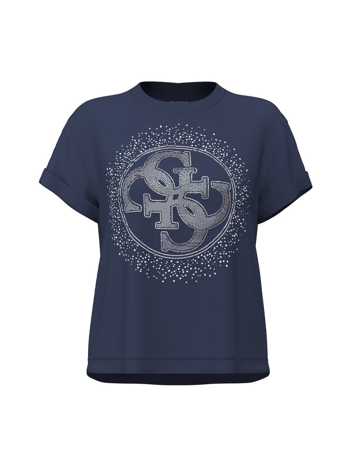 Guess 4G Logo Rhinestone Navy Degrade Tee