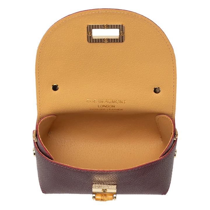 Elie Beaumont Bamboo Twist Clasp Bag | Burgundy