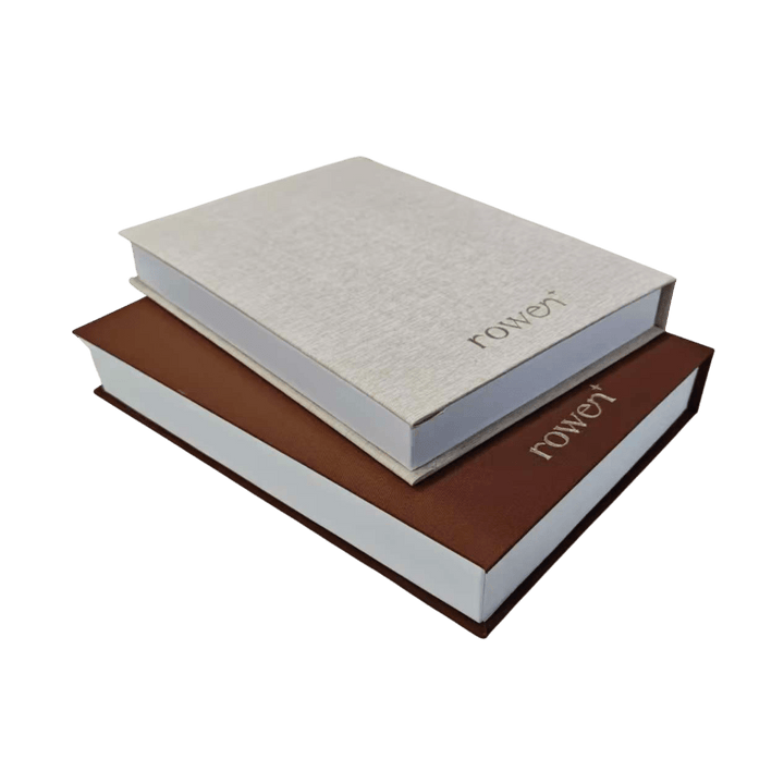 Aitla Cream &amp; Rust Decorative Book Boxes - Set of 2