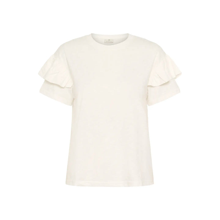Kaffe Kaerin Flounce T-Shirt | Chalk