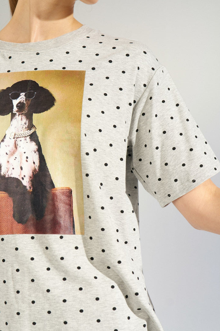 Numph Nurossa Oversize T-Shirt | Light Grey Melange