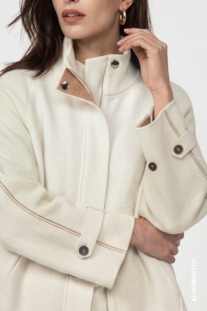 Monari Doubleface Antique White Cardigan