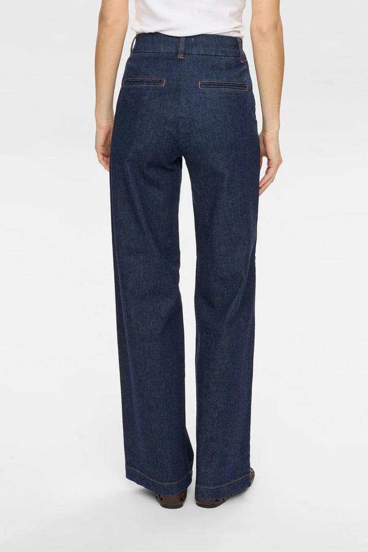 Numph Nuamber HR Wide Jeans | Dark Blue Denim