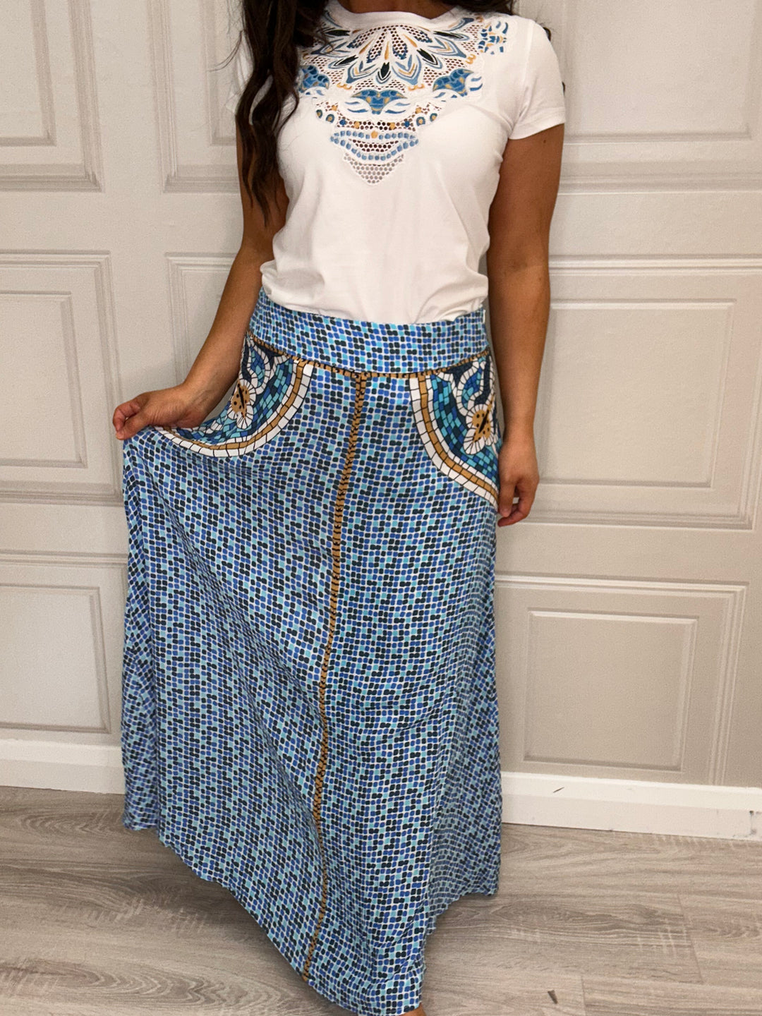 Goa Goa Taranee Blue Mosaic Skirt