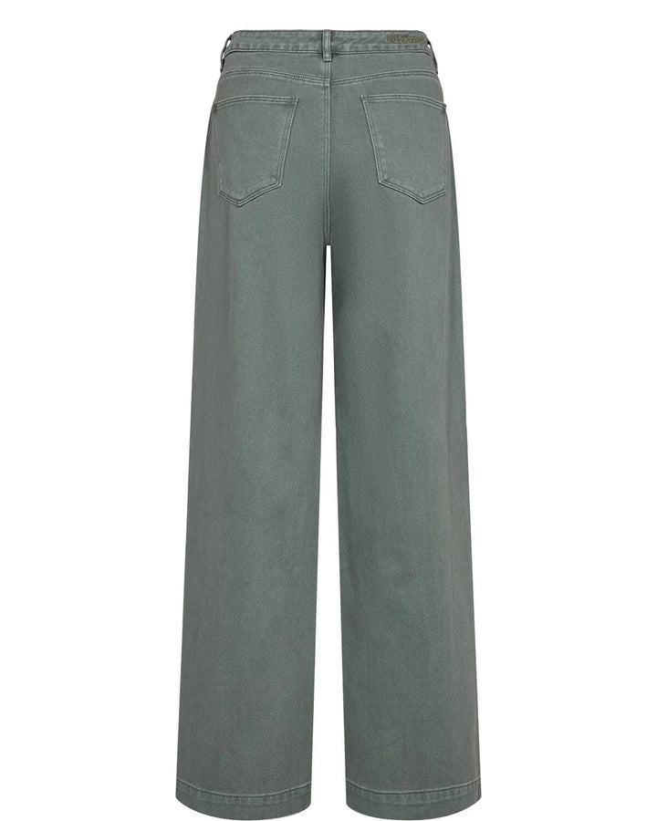 Numph Nuhamilton High Rise Wide Leg Jeans | Washed Sea Green Denim