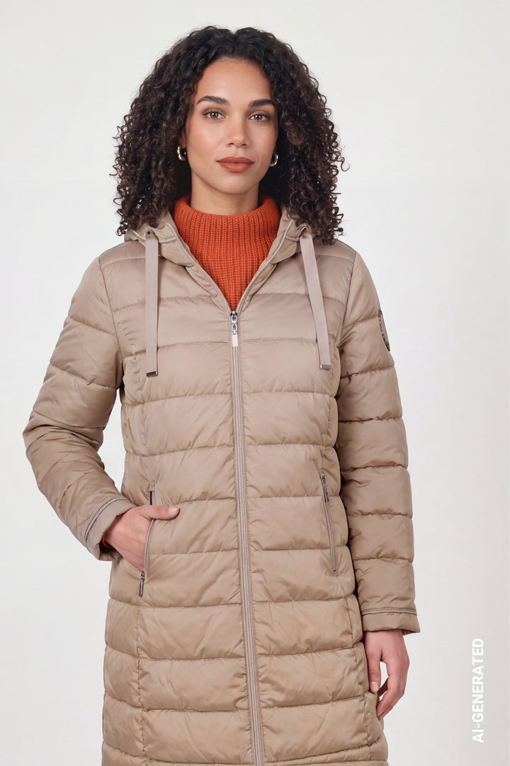 Monari Quilted Coat With Patch | Sesame