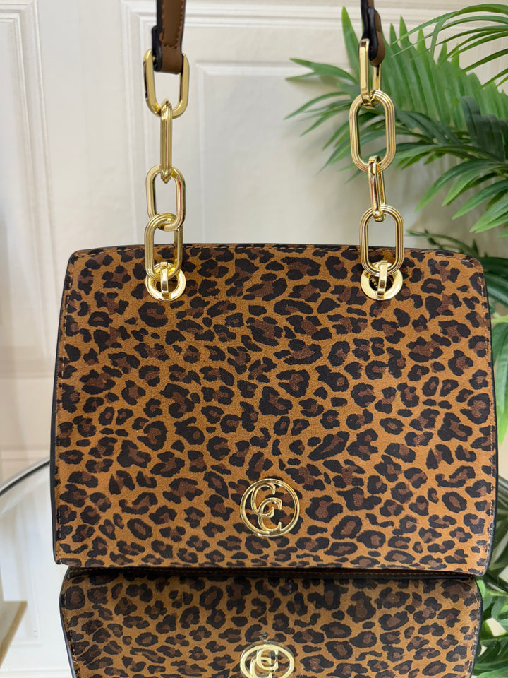 Carmela Leopard Suede Bag 186190