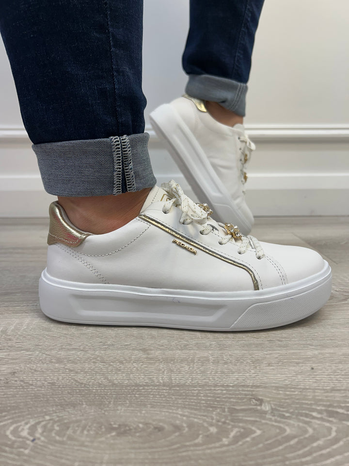 Pegada Napa Soft Branco - Burnished Ouro Sneaker