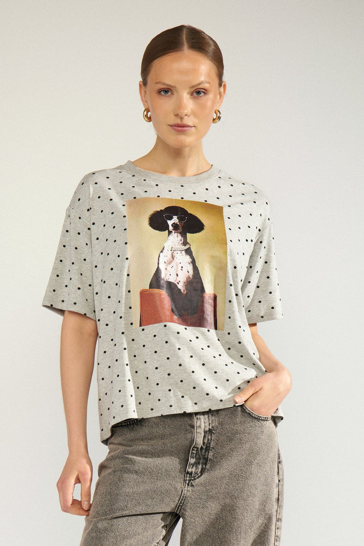 Numph Nurossa Oversize T-Shirt | Light Grey Melange