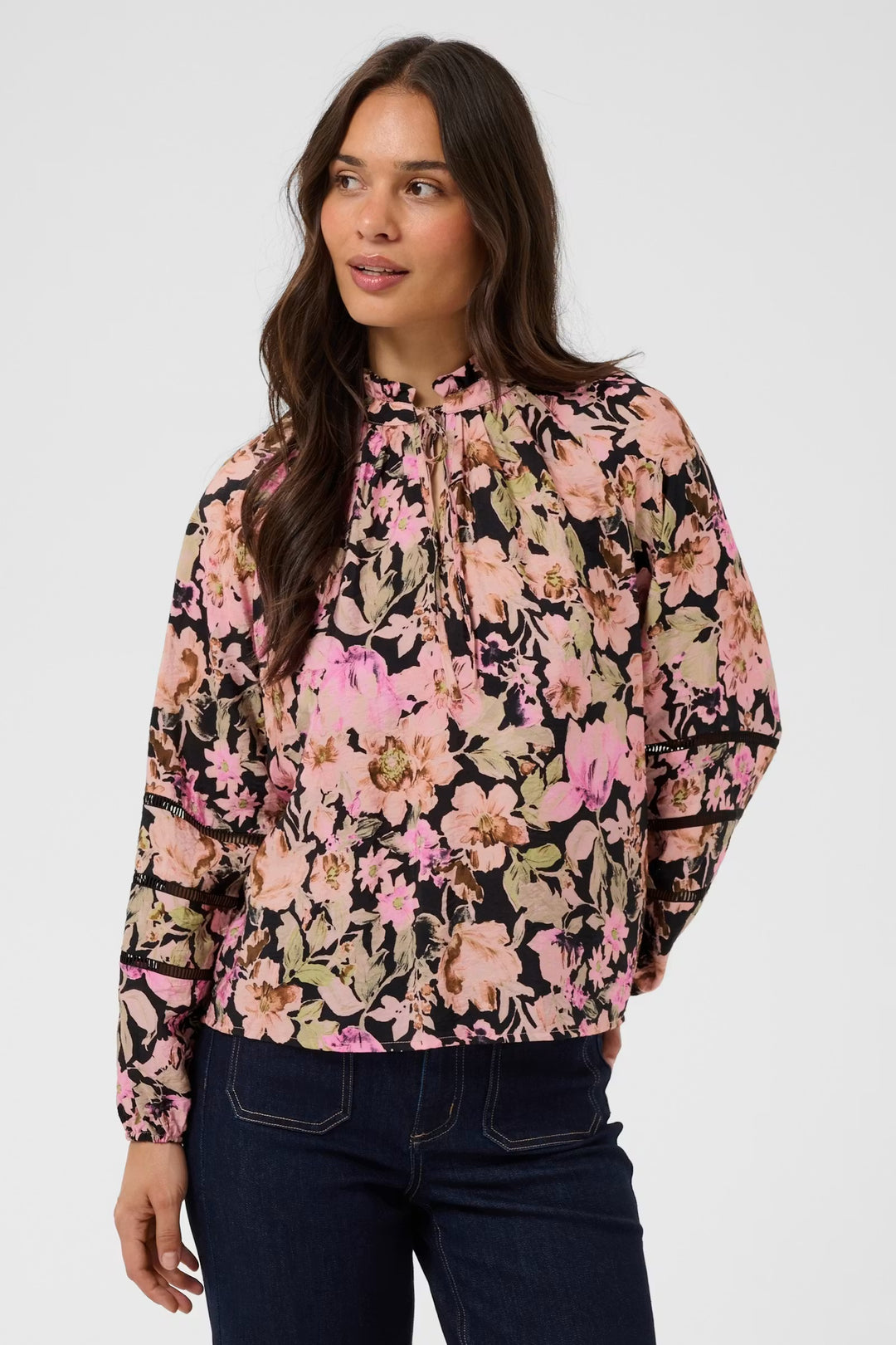 Kaffe Kapatrice Pink Flower Print Blouse