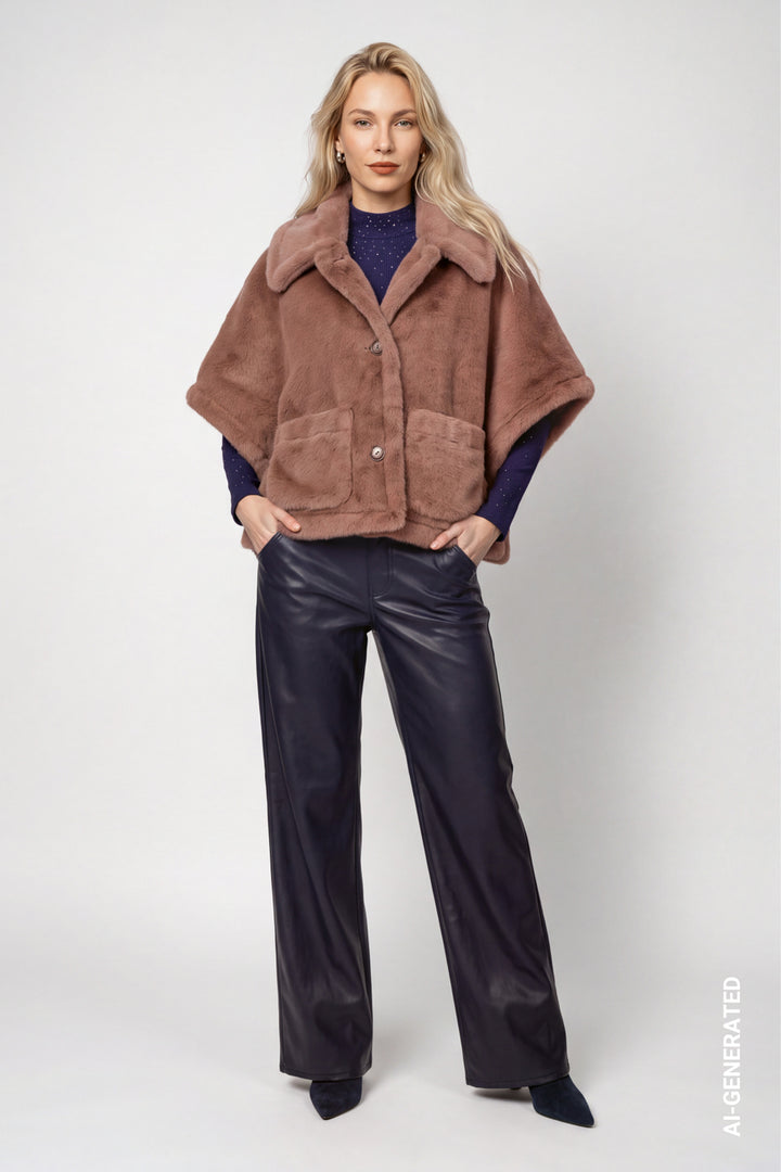 Monari Reversible Faux Fur Jacket | Tiramisu