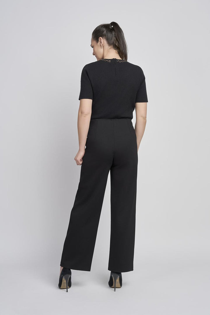 Pinns Black Wide Leg Ponte Trousers | 610T