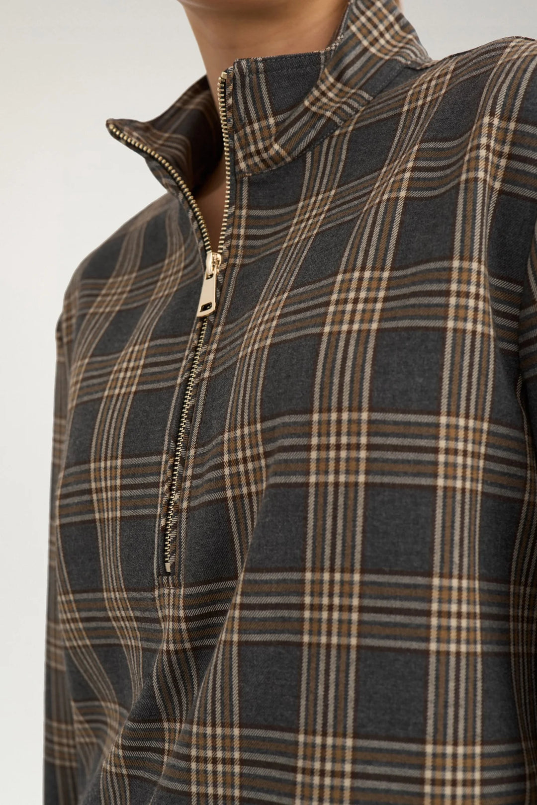 Numph Nukamala Zip Shirt | Grey Melange