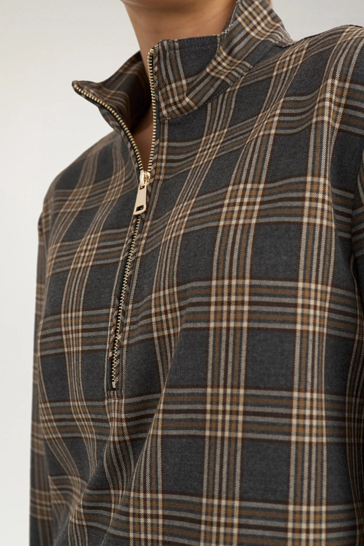 Numph Nukamala Zip Shirt | Grey Melange