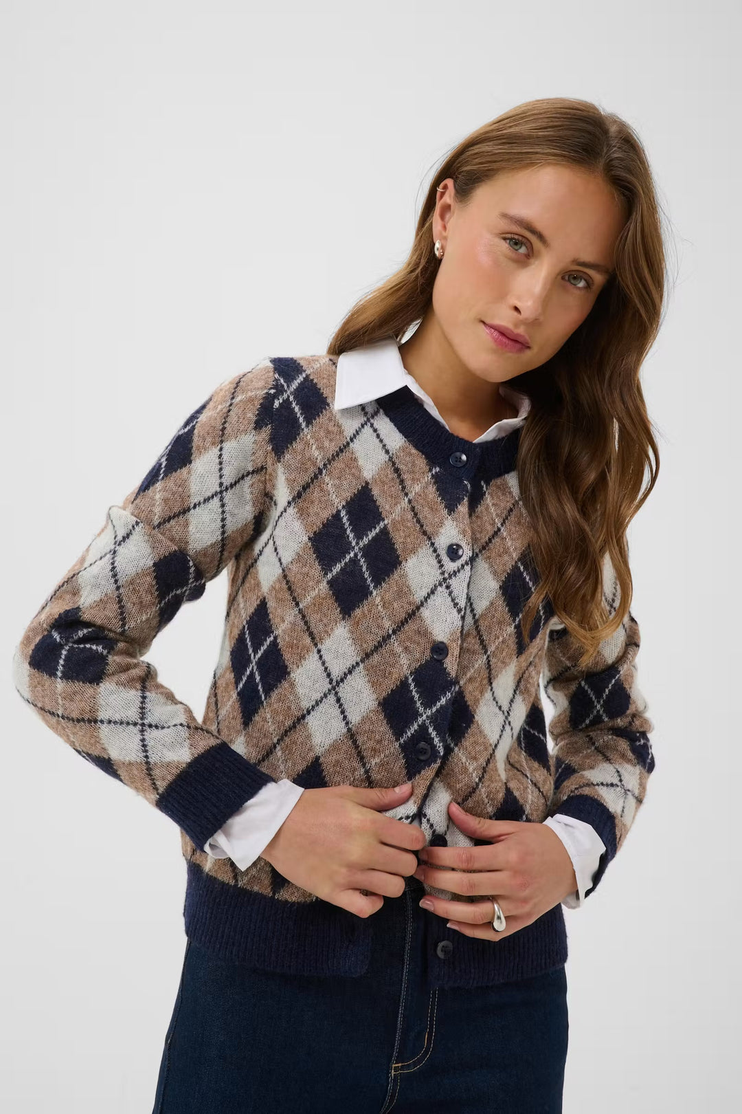 Kaffe Kaharlow Cardigan | Midnight Desert Taupe