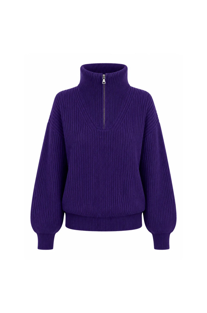 Twins Breckenridge Long Sleeve Trucker Neck Pullover | Aubergine