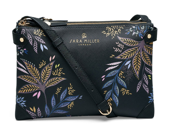 Sara Miller Zip Crossbody Black Botanic