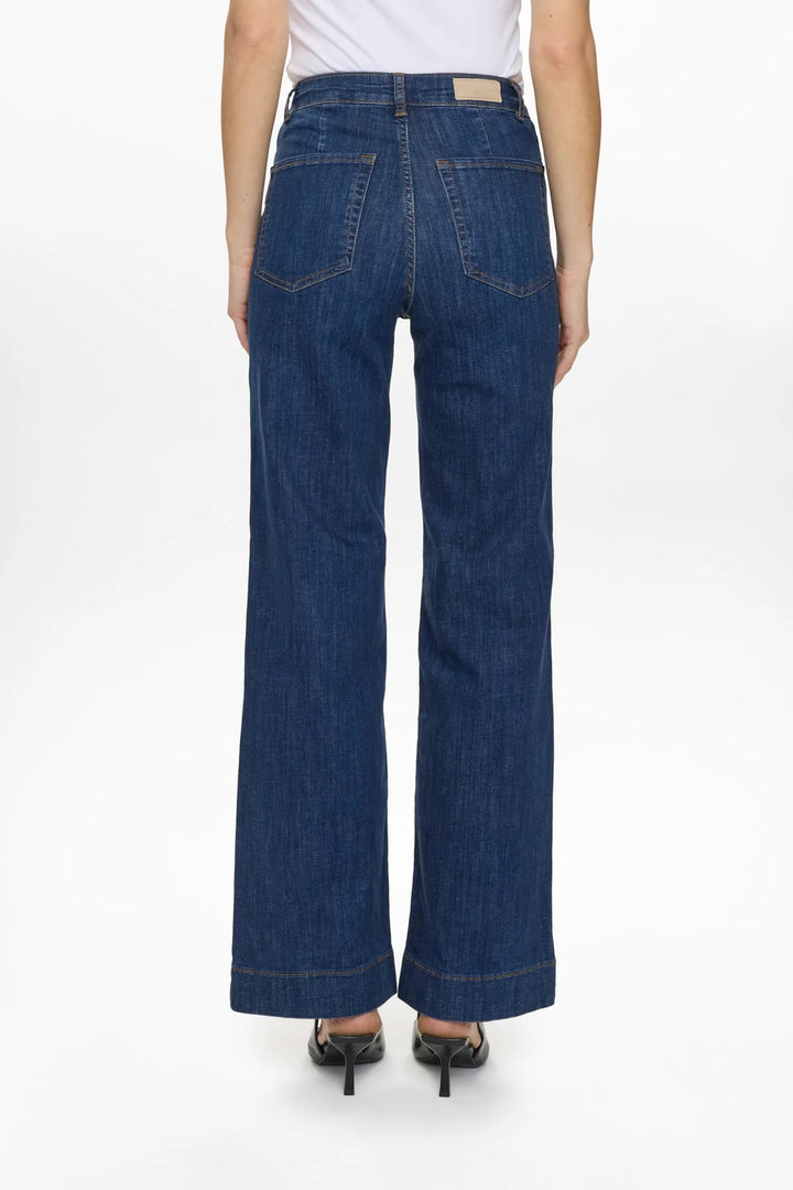 Numph Nuparis HR Wide Jeans | Dark Blue Denim 706663