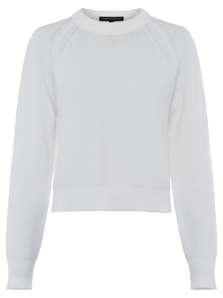 French Connection Lily Mozart Crew Neck Jumper | Summer White