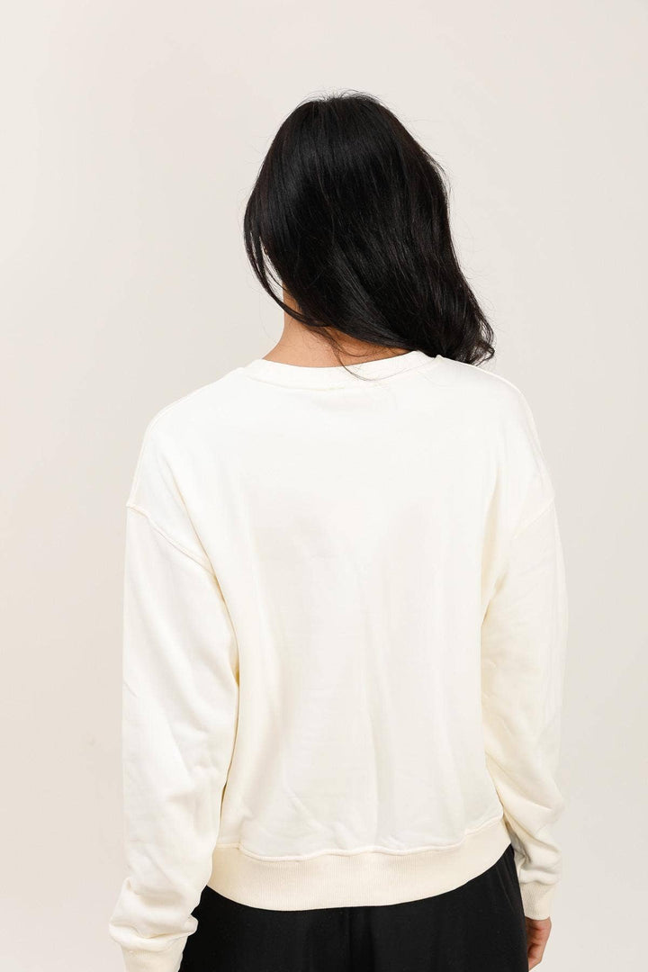 Pamela Crew Neck Sweatshirt Floral Print White