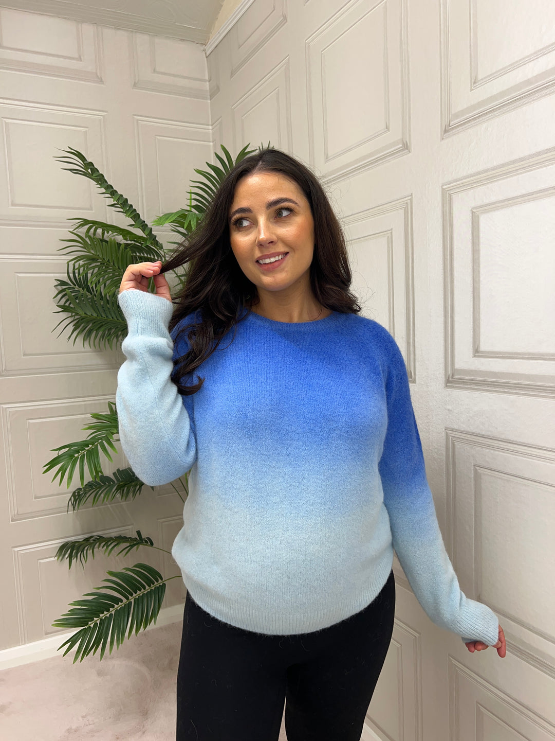 Twins Coronado Long Sleeve Tie-Dye Crewneck Sweater | Electric Blue