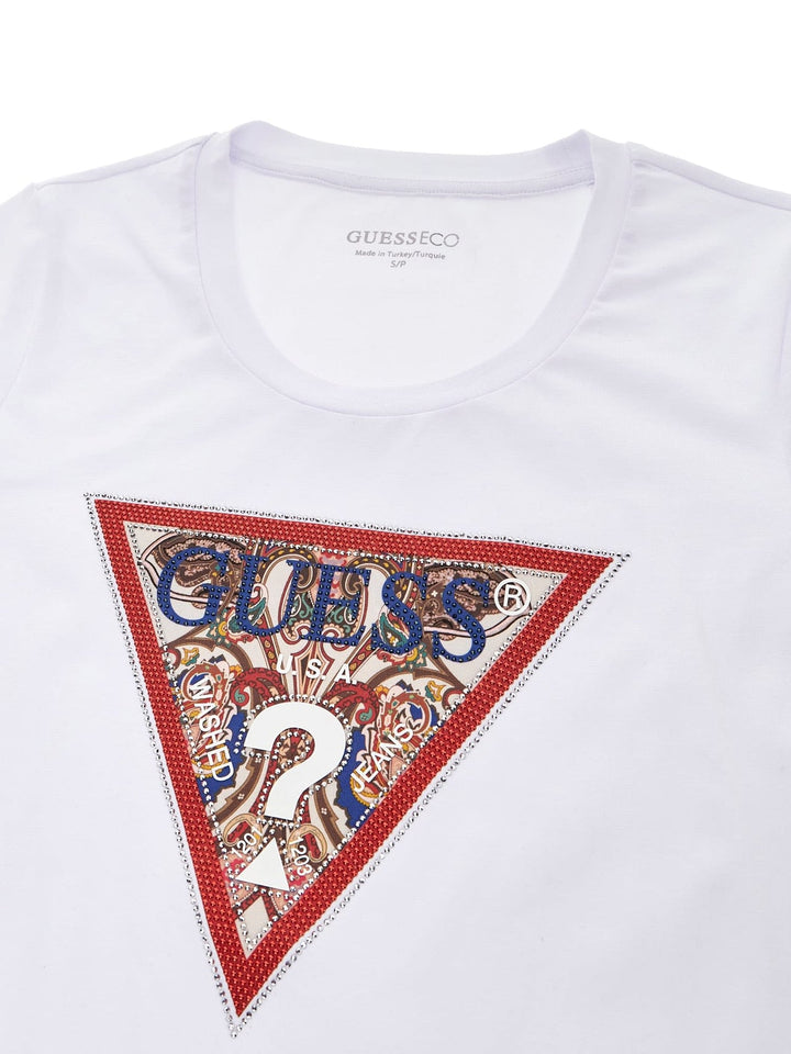 Guess Paisley White Triangle Tee