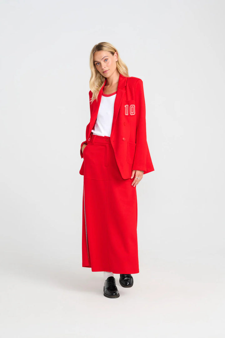 Costa Mani Birdie Skirt | Red