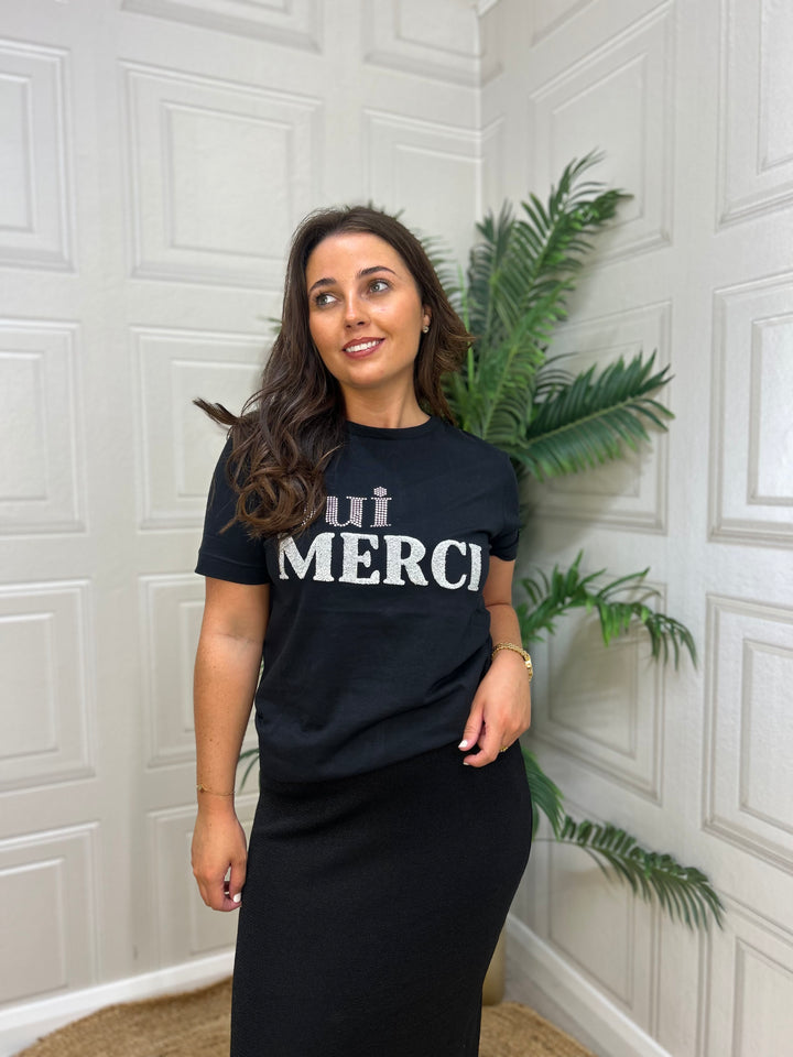 Tiffosi Oui Merci Black T-Shirt