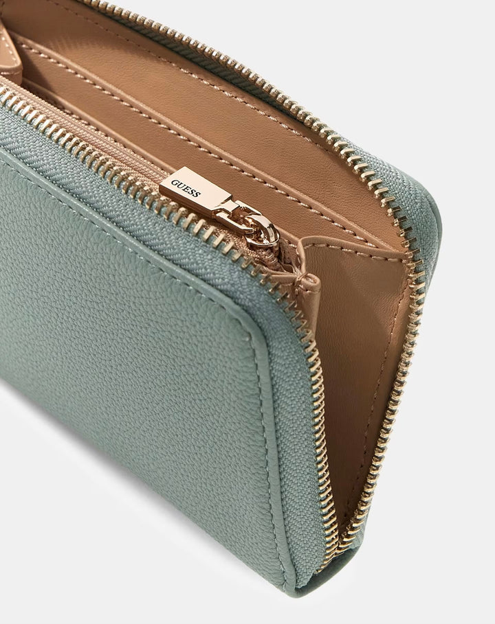 Guess Yesba Light Sage Medium Zip Around Purse