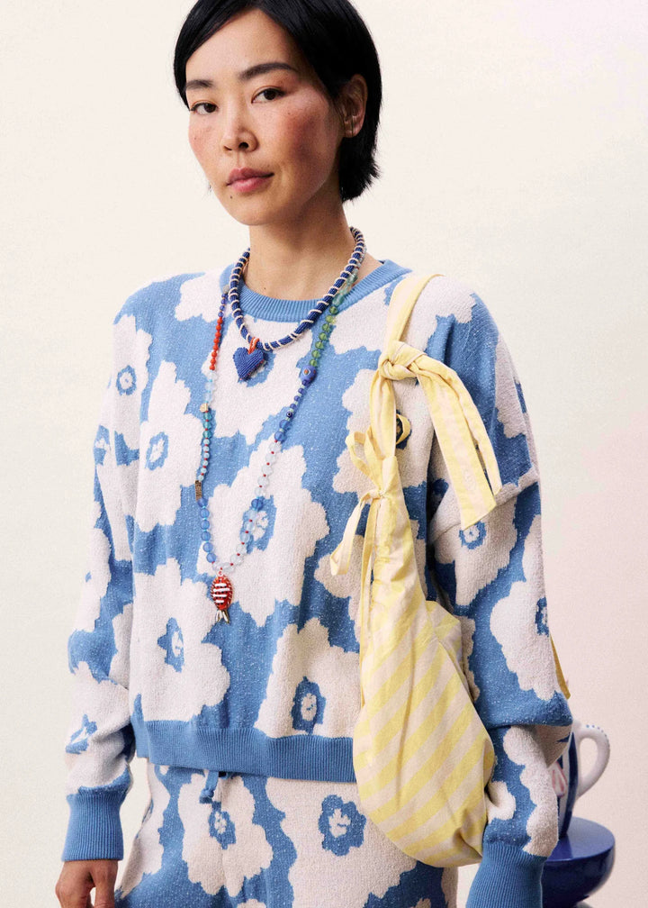 Frnch Blue Floral Sweater