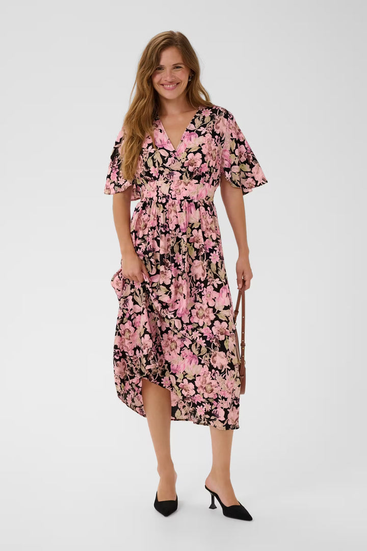 Kaffe Kasirena Pink Flower Printed Dress