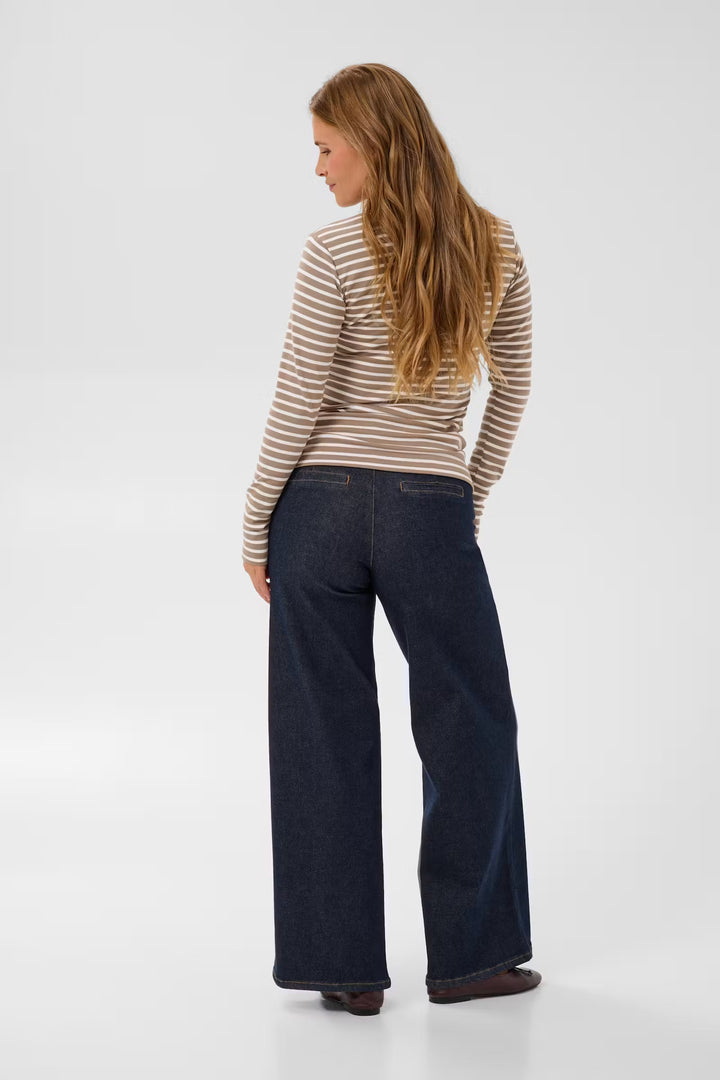 Kaffe Kaliddy Striped T-Shirt | Desert Taupe