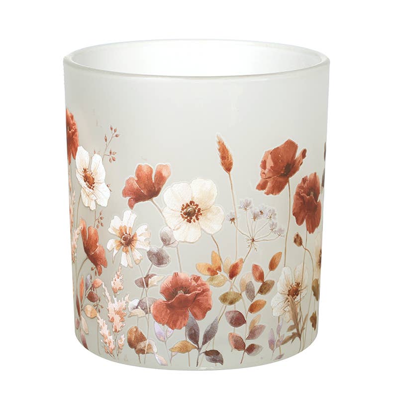 Autumn -AUTUMN FLOWERS GLASS T LIGHT HOLDER