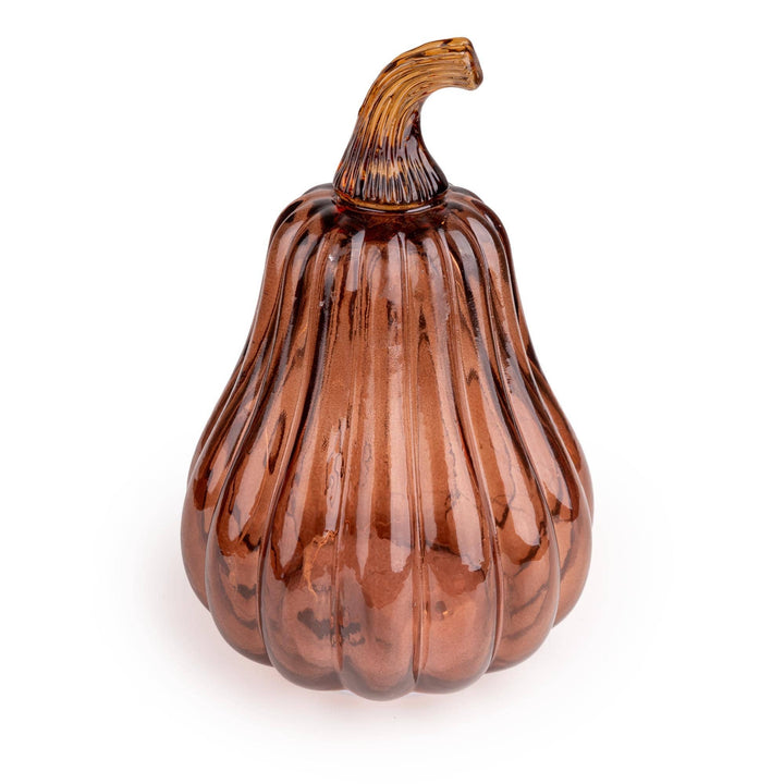 Tall LED Glass Pumpkin