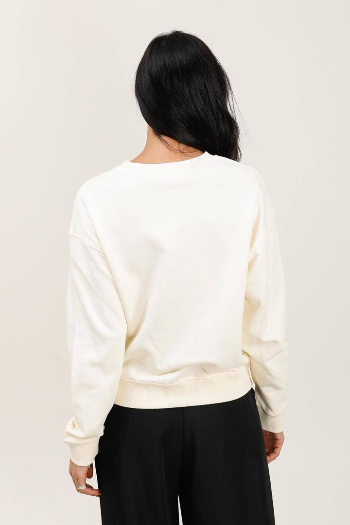 Wild Beauty Crew Neck Sweatshirt White