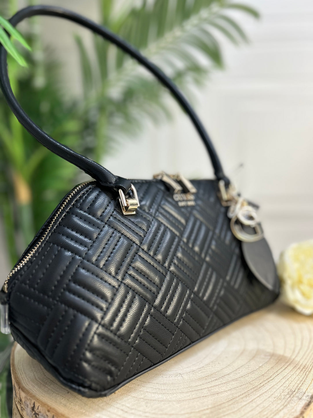 Guess Black Sally Shoulder Satchel Bag