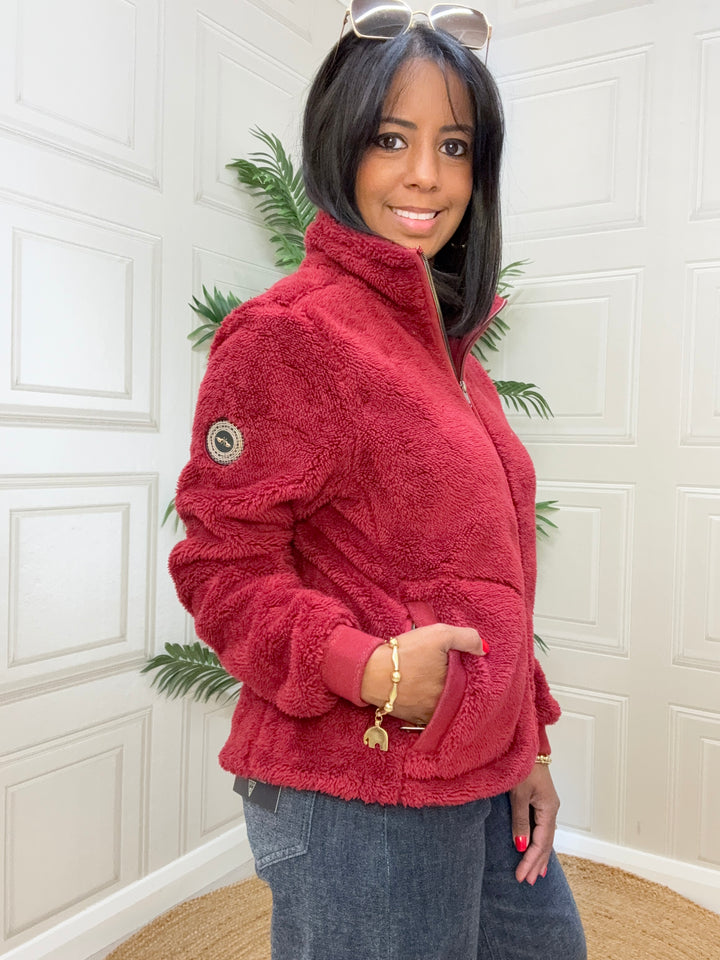 HV Society Deidre Zip Up Fleece Burgundy