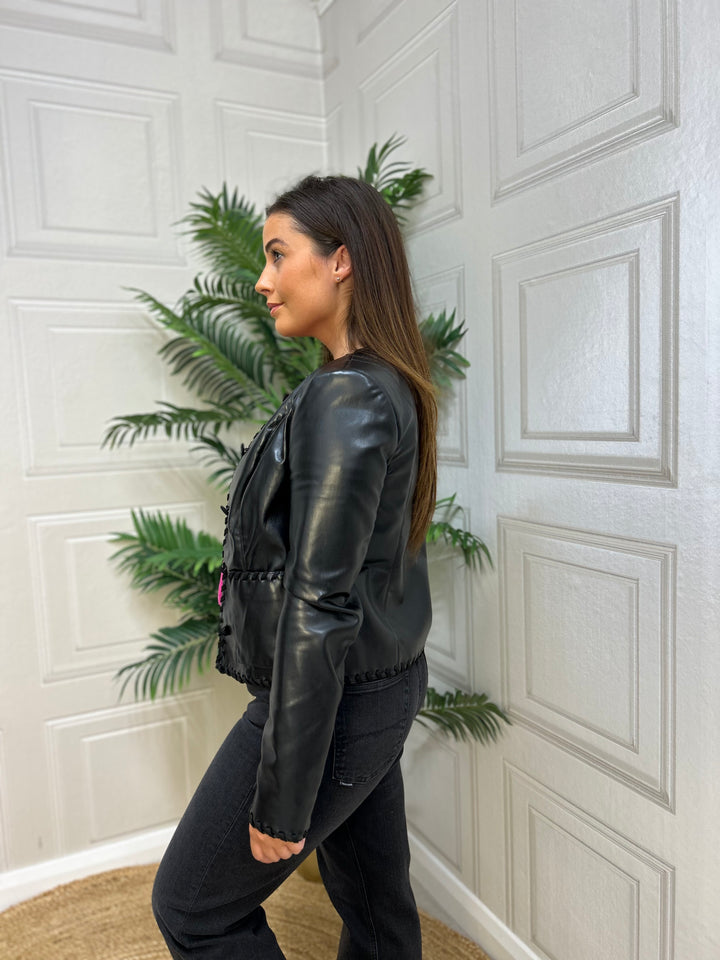 Guess Saffiano Faux Leather Jacket